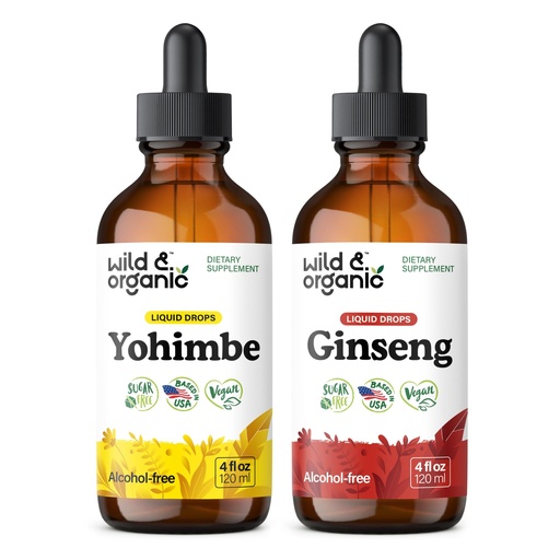 [BRSREZIROAHGCETO] Wild & Organic Yohimbe Tincture 4 fl oz & Ginseng Tincture 4 fl oz