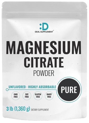 [BRSRO2QEOIHWADY2] DEAL SUPPLEMENT Magnesium Citrate Powder 500mg, 3lbs – Unflavored, Easily Absorbed – Purified Trace Mineral for Muscle, Heart, & Digestive Support – One a Day, Non-GMO, Filler Free