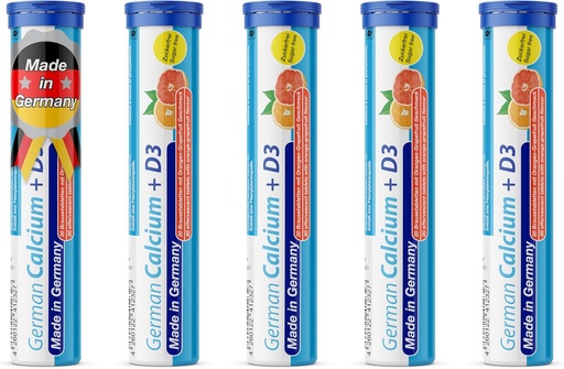 [BRSWYEIBBMFBMFLH] German Calcium + VIT. D - 100 Vegetarian Drink Effervescent Tablets - Orange-Grapefruit Flavor - Made in Germany