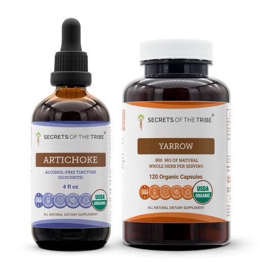 [BRSREBQDOAOWGH37] Secrets of the Tribe Artichoke and Yarrow Liquid Extract 4x4 oz | Cynara scolymus Dried Leaf and Achillea millefolium Dried Leaf and Flower