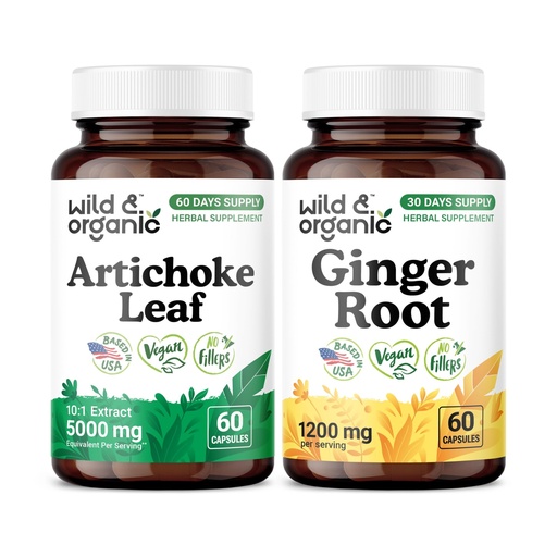[BRSRGH3RB4AQIHI3] Wild & Organic Artichoke Leaf 60 Capsules & Ginger Root 60 Capsules