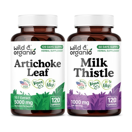 [BRSRGH3RBAIAKADV] Wild & Organic Artichoke Leaf 120 Capsules & Milk Thistle 120 Capsules