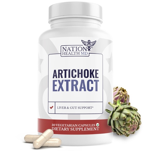 [BRSREAQEBYCWCCTF] Artichoke 500 mg - Natural Artichoke Extract for Liver Health Supplement - Digestive Support for Women & Men - Vegan, Dairy & Gluten Free, Non-GMO - 30 Capsules