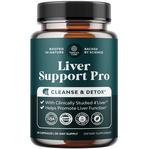 [BRSRAAQOB57RY3LP] Pro Liver Support Supplement - 2X More Effective than Milk Thistle - Advanced Liver Health Supplement With Clinically Tested 4’Liver Cleanse Detox & Repair Support - 60 Count (Pack of 1)