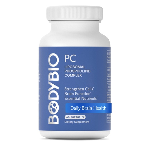 [BRSWKH36BR6QI33J] BodyBio PC - Phosphatidylcholine for Brain Health, Mental Clarity, Cognitive Function, Cellular Repair & Healthy Aging, Phospholipid Complex Supplement for Gentle Daily Detox 60 Softgels