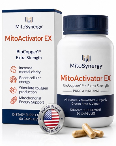 [BRSREZYZOUBAEETK] MitoActivator EX - BioCopper1 Cu1 (Cunermuspir) 0.5mg Extra Strength Bioavailable Copper - Mitochondrial NAD+ ATP Booster, Anti-Aging, Anti-Graying, Tick Immune Support