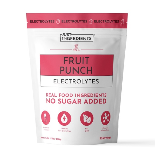 [BRSREGATCNYQIHTH] Fruit Punch Electrolytes-30 Serving Hydration Drink Mix with Coconut Water, Sea Salt, and Trace Minerals - Supports Hydration, Recovery, and Electrolyte Balance*