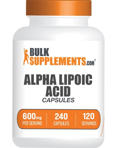 [BRSRMED7AEGQGFY6] BulkSupplements.com Alpha Lipoic Acid Capsules - ALA Supplement, Alpha Lipoic Acid 600mg - Gluten Free - 240 Capsules (Pack of 1)