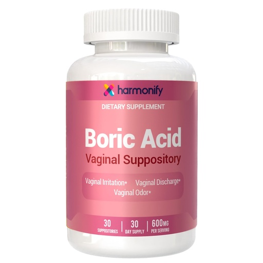 [BRSREEIZB4FQ4YL7] Boric Acid Suppositories for Women 600 mg, Pure Boric Acid pH Balance for Women & Vaginal Odor Control – 30 Suppositories, Made in USA