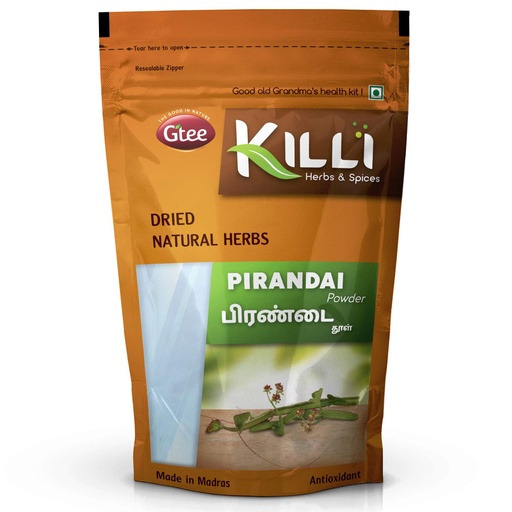 [BRSWGFALOECR4DTO] KILLI Pirandai | Hadjod | Veld Grape | Cissus quadrangularis | Nalleru Powder, 100g