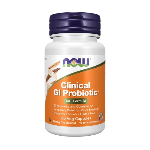 [BRSWIEAHCV5BEHAV] NOW Foods Supplements, Clinical GI Probiotic™, 50+ Formula, Strain Verified, 60 Veg Capsules