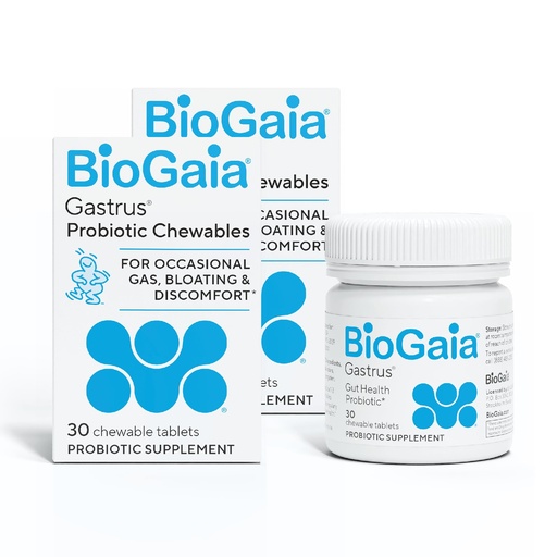 [BRSWGFAOBAIB4YIY] BioGaia Gastrus Gut Health Probiotic | Eases Abdominal Discomfort, Gas & Bloating | Promotes Regularity & a Healthy Gut | Contributes to a Balanced Microbiome | Backed by 30 Years of Research | 2-Pack