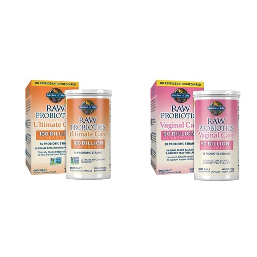 [BRSROFI7BV5GM3LF] Raw Probiotics for Women and Men Ultimate Care + Vaginal Care Shelf Stable Probiotics (50 Billion CFU)
