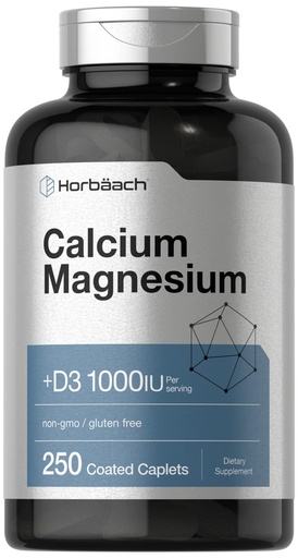[BRSRMAI7CN5GGH3U] Horbaach Calcium Magnesium Vitamin D3 | 250 Caplets | Non-GMO & Gluten Free Supplement