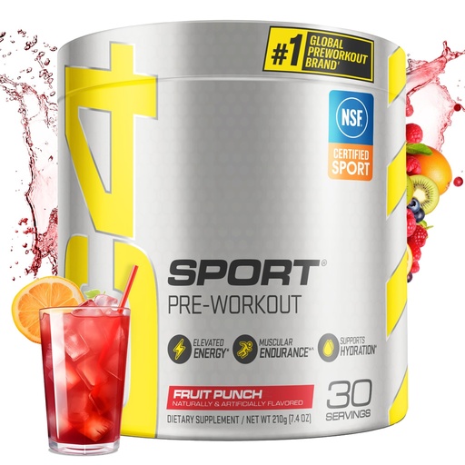 [BRSWGYL5AAFAGHT7] Cellucor C4 Sport Pre Workout Powder Fruit Punch - NSF Certified for Sport | 30 Servings, Packaging may vary.