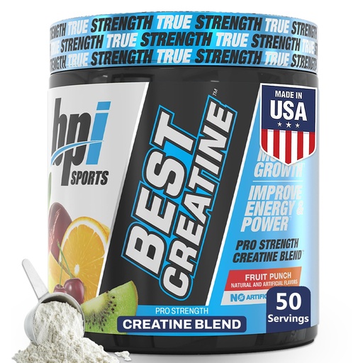 [BRSWIBAPDEMACG32] BPI Sports Best Creatine - Creatine Monohydrate Powder for Men & Women, Himalayan Salt - Strength, Pump, Endurance, Muscle Growth, Muscle Definition - No Bloat – Fruit Punch – 50 servings – 10.58 oz