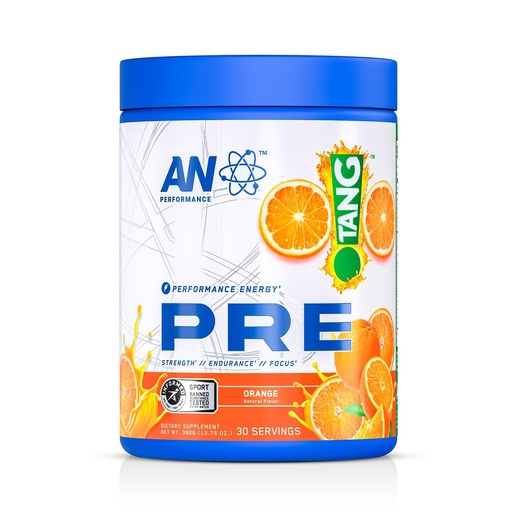 [BRSRAHYYAAMRSCT4] AN Performance Pre-Workout Powder Supplement for Men & Women | Energy Drink Mix with 300mg Caffeine + Beta Alanine + Citrulline | Third-Party Tested | Tang Orange | 30 Servings