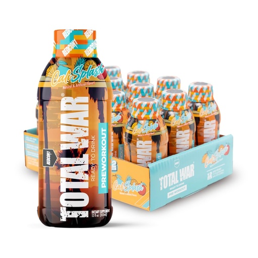 [BRSROZI2BACBOC3J] REDCON1 Total War Ready to Drink Pre Workout - Endurance Boosting, Keto Friendly RTD Formula - Amino Acid + Citrulline Malate Pre Workout Drink for Men & Women (Cali Splash, 12 Servings)