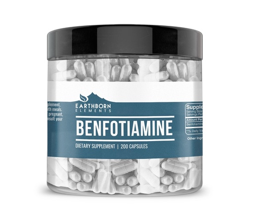 [BRSROZT7DMIQ4EQZ] Earthborn Elements Benfotiamine 200 Capsules, Pure & Undiluted, No Additives