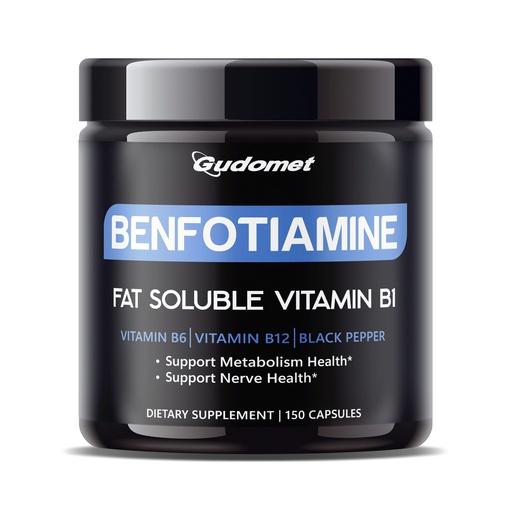 [BRSRAHYNCACWGDLB] Benfotiamine with Vitamins B6, B12 & Black Pepper – 150 Capsules