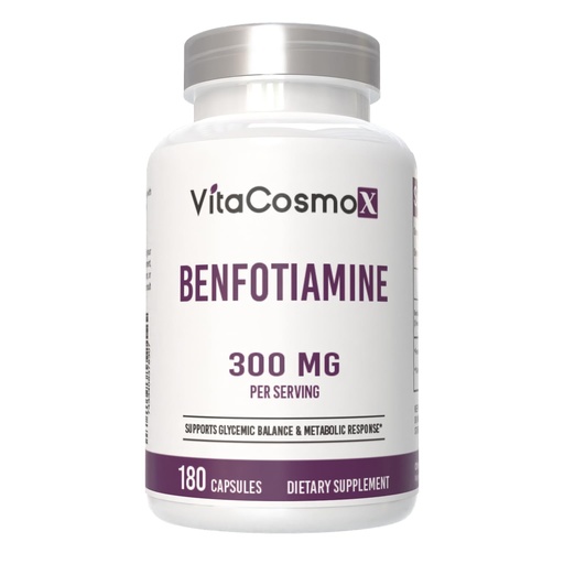 [BRSREBDYOICAI3QU] Benfotiamine 300mg, 180 Veggie Capsules, Fat Soluble Vitamin B1, Non-GMO, Gluten-Free, Vegan
