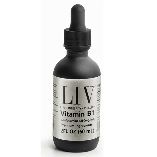 [BRSROGABOAOR633B] LIV Vitamin B1 Liquid – Thiamine & Benfotiamine Supplement for Glucose Metabolism & Nerve Support – Fast-Absorbing Liquid Drops – 60 mL