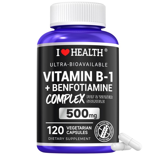 [BRSRECQCCIHGKHL3] Benfotiamine 600mg Plus 20mg Vitamin B1 and Vitamin B1 500mg with Benfotiamine 20mg,120 Capsules