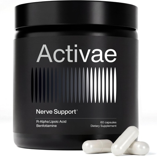 [BRSRGHAFCABRSFA2] Nerve Support for Neuropathy & Sciatic Pain Relief - Stabilized R-Alpha Lipoic Acid, Benfotiamine, Methyl B12, B6 & 5-MTHF - Physician-Formulated, Lab-Tested - 60 Capsules (1 Month Supply)