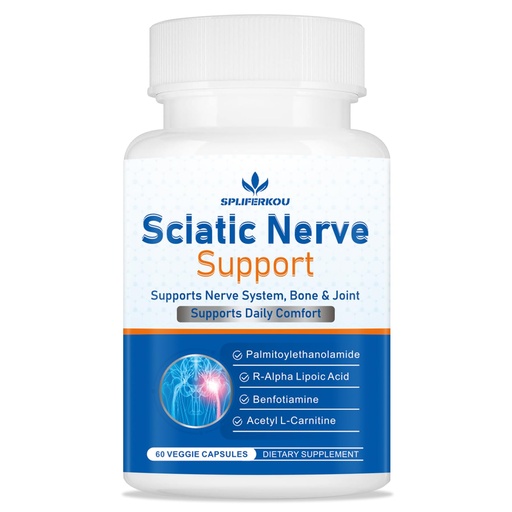 [BRSRAAQEBVYAMDY7] Sciatic Nerve Support Supplement, Advanced Sciatic Nerve Support Formula with Pea, Alpha Lipoic Acid, Benfotiamine, 60 Capsules