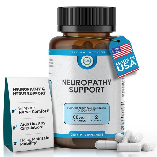 [BRSROAYQAAMG22Q7] Neuropathy Support Neuro and Nerve Health Supplement with Vitamin D3, B6, B12, Acetyl-L-Carnitine, Alpha-Lipoic Acid, and Benfotiamine Supports Feet Nerve Function 60 Vegetable Capsules