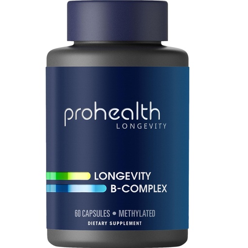 [BRSREGT6BUOR4C3F] ProHealth Longevity B-Complex | 60 Capsules | Activated, Methylated, & Food-Based Vitamins with Benfotiamine & Shilajit for Energy, Mood & Cellular Support | USA Manufactured, Triple Lab-Tested