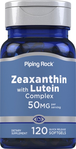 [BRSRMHYEOYMGMAD4] Piping Rock Zeaxanthin with Lutein 50 mg | 120 Softgels | for Men and Women | Non-GMO, Gluten Free Supplement