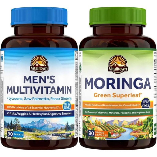 [BRSRGBQ7OFYQIAYU] Vitalitown Moringa Capsules and Men’s Multivitamin