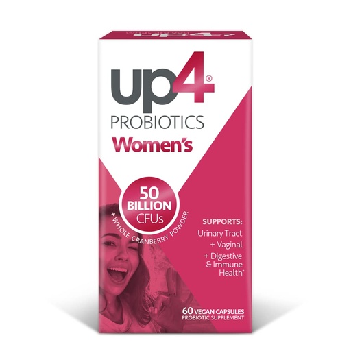 [BRSWIGYMAB7WOA3A] up4 Probiotic Supplement for Women, Vaginal, Digestive and Immune Support, 50 Billion CFUs Guaranteed, Non-GMO, Gluten Free, Soy Free, Vegan, 60 Count