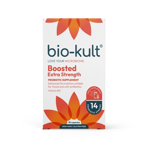 [BRSWYHAOOUCQ4GTD] Bio-Kult Boosted Extra Strength Probiotic Supplement for Gut Health, Immune System Support and Your Digestive Tract, with Vitamin B12 – 30 Capsules