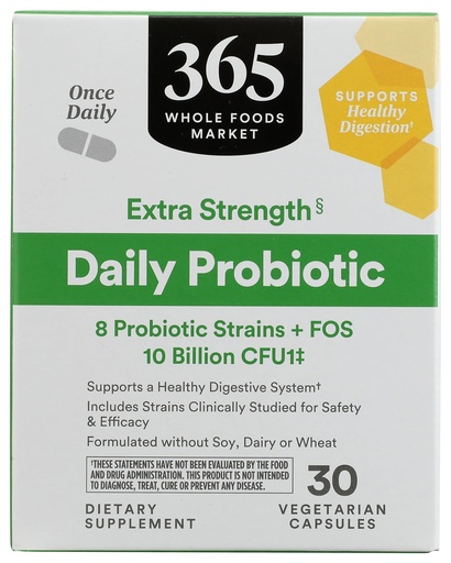 [BRSWGGACAAHBEEQ7] 365 by Whole Foods Market, Extra Strength Daily Probiotic 10 billion CFU, 30 ct
