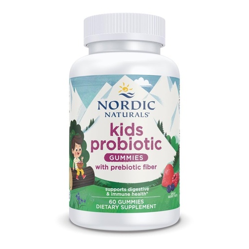 [BRSWGED2DIBGMCTF] Nordic Naturals Kids Nordic Flora Probiotic Gummies, Merry Berry Punch - 60 Gummies - 1.5 Billion CFU & Prebiotic Fiber - Non-GMO, Vegan - 30 Servings