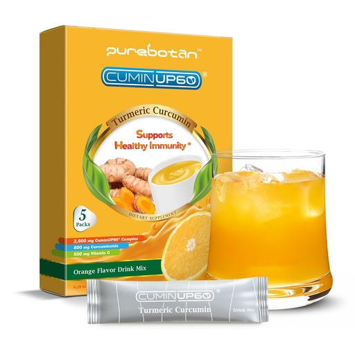 [BRSREGANDMMGMC3V] Turmeric Curcumin Drink Powder, Turmeric Immunity Shots with Vitamin C, Orange Flavor Instant Drink Mix Packets, High Absorption Curcumin Complex CuminUP60, Immune & Joint Support Supplement