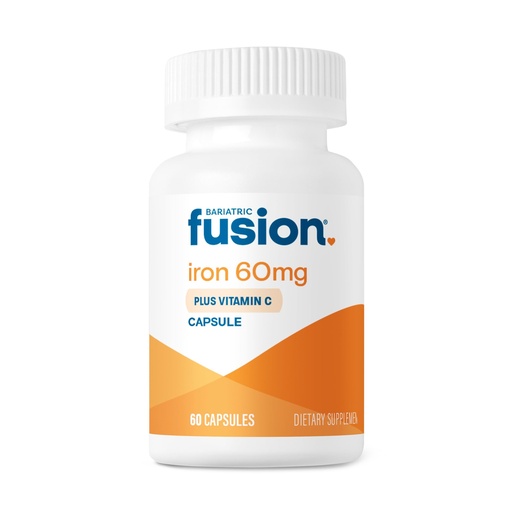 [BRSROHQKAAARG3TG] Bariatric Fusion Iron Supplement 60mg with Vitamin C | Easy to Swallow Capsule | Ferrous Fumarate Vitamins for Women and Men | Gluten, Dairy and Soy Free | Non-GMO | 60 Count