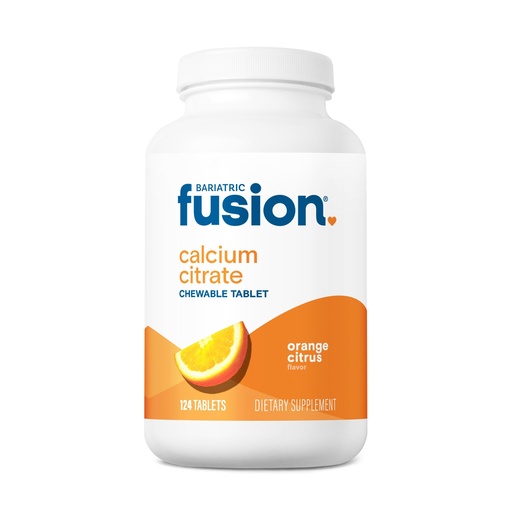 [BRSROCT2CUPAK3LK] Bariatric Fusion Calcium Citrate Chewable Tablet | Orange Citrus Flavored | Chewable Calcium Citrate | Bone Health Support* | Gluten, Dairy and Soy Free | Non-GMO | 124 Count