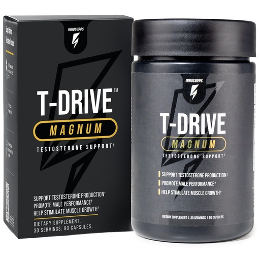 [BRSW2CY7BZ7A2CA7] InnoSupps T-Drive Magnum Testosterone Booster Enhance Peak Performance Amplify Muscle Growth, Increase Libido & Energy Levels, Horny Goat Weed Tongkat Ali, Zinc, Fenugreek, Fat Burner 90 Caps/30 Days