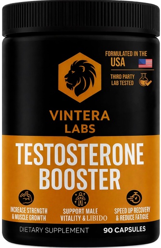 [BRSREBA6BABG22DG] Testosterone Booster for Men, High Potency - Tongkat Ali, Maca, Turkesterone - Stamina & Endurance Testosterone Supplement for Men (90 Capsules)