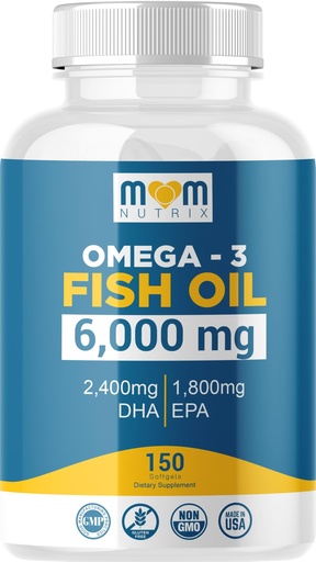 [BRSREYYCDJ6RSD3B] Omega 3 Fish Oil with Maximum EPA DHA - Supports Brain, Liver, Heart & Immunity - Made in The USA - 150 Softgels