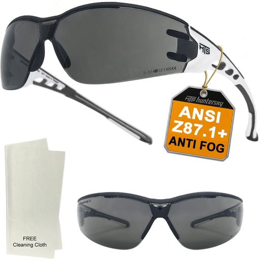 [BRSREAI3OYFQIEY3] HTS HUNTERSKY Super Flexible Lightweight Anti Fog Wrap-Around U6 Clear Shooting Safety Glasses with ANSI Z87.1 Scratch Resist