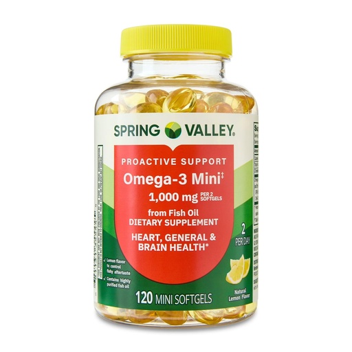 [BRSROZARBUMAIEYU] Convergence Proactive Support Omega-3 Mini from Fish Oil Dietary Supplement, 1000 mg, 120 Count