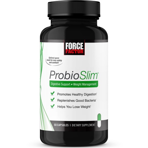 [BRSWK234BMMQOG3I] Force Factor ProbioSlim Probiotics for Women and Men, Probiotics for Digestive Health to Reduce Bloating, Gas, & Occasional Diarrhea, with Prebiotics, LactoSpore, & Green Tea for Energy, 60 Capsules