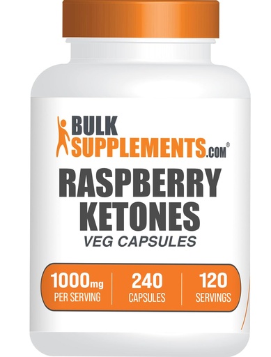 [BRSRAAAQDEPA22DA] BulkSupplements.com Raspberry Ketones Capsules - Raspberry Ketones Supplement, Antioxidant Source, for Energy Support - Gluten Free, 2 Capsules per Serving, 240 Count (Pack of 1)