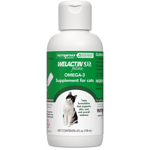 [BRSWIYIFO4MQMGQV] Nutramax Welactin Omega 3 Fish Oil for Cats, Skin and Coat Health Supplement, Plus Kidney, Brain, and Vision Support, Premium Omega 3 Fatty Acids EPA and DHA, 4 Ounce Liquid