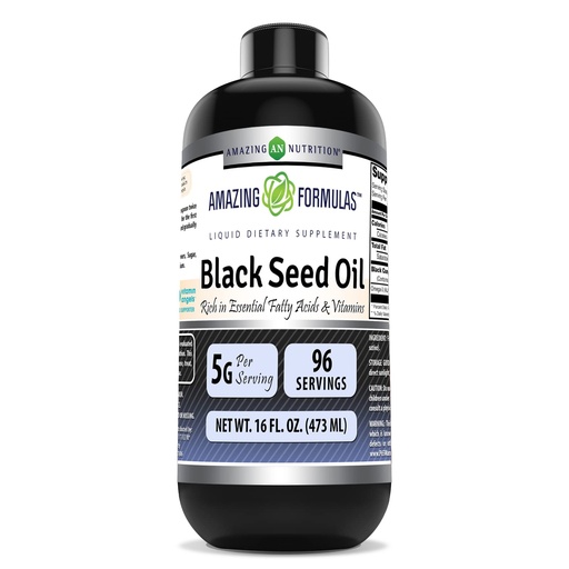 [BRSROYD5OEHGAHYY] Amazing Formulas Black Seed Oil 16 oz | Natural Cold Pressed Black Cumin Seed Oil from 100% Genuine Nigella Sativa | Non-GMO | Gluten Free
