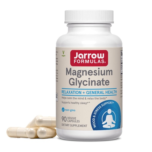 [BRSRAFIQCJYAG235] Jarrow Formulas Magnesium Glycinate Veggie Capsules - 360 mg Magnesium per Serving, Supports Relaxation and Healthy Sleep, 90 Count, 30 Day Supply